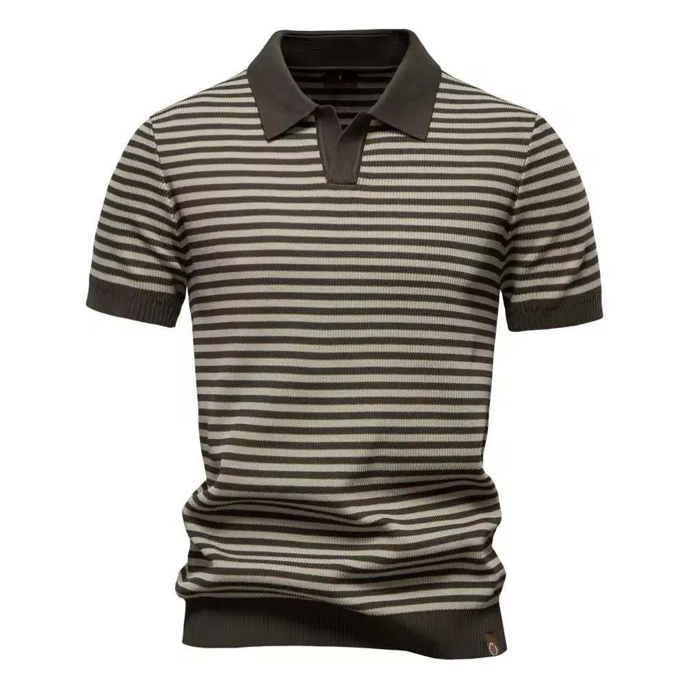 Knitted Polo Shirt- Olive Green