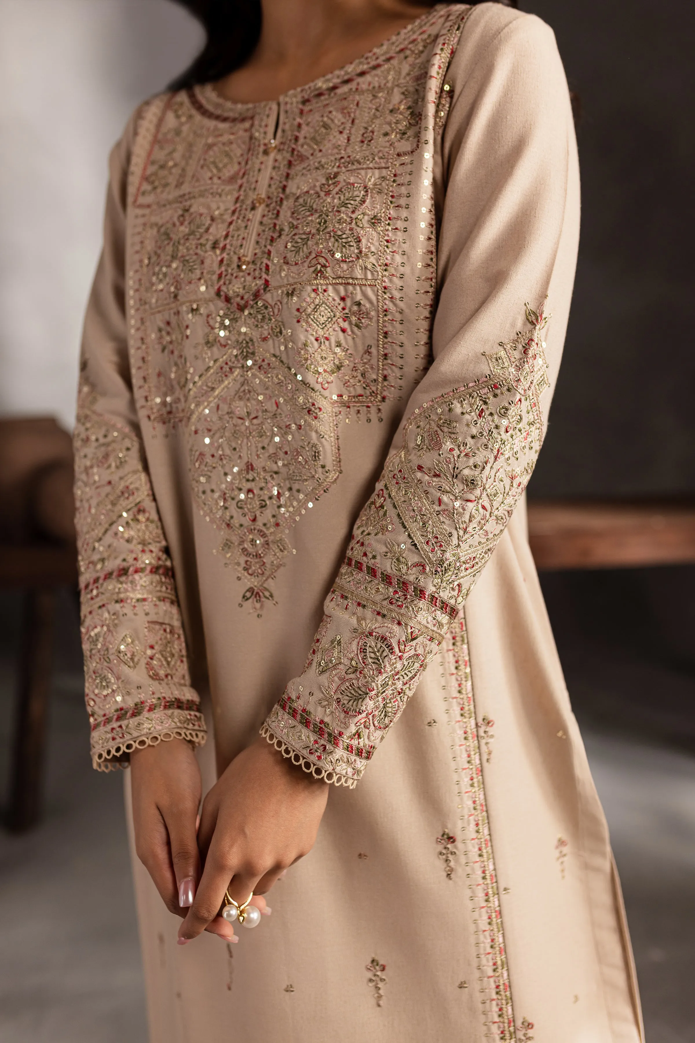 Lavina 3Pc - Embroidered Karandi Dress