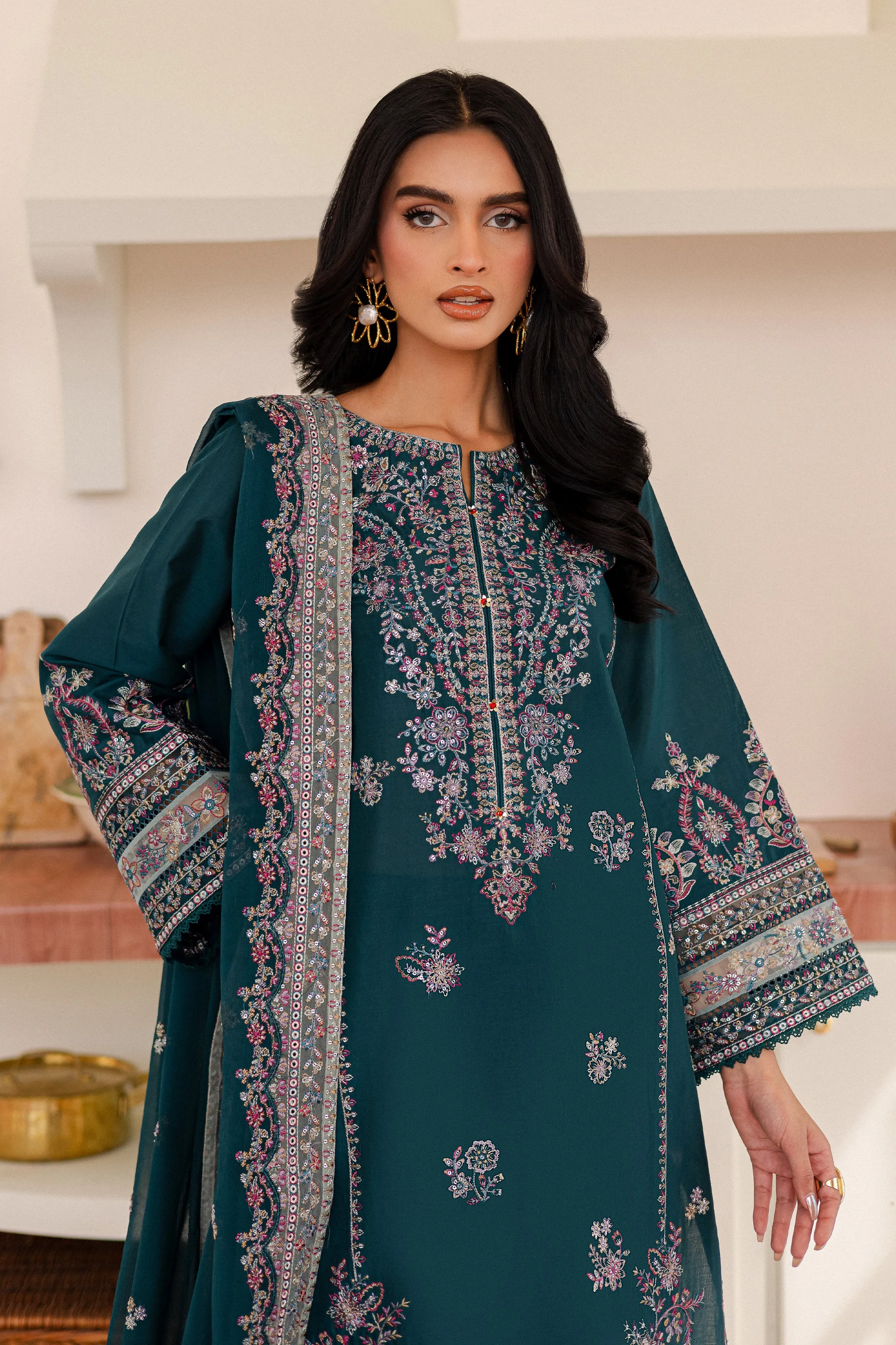 Leal 3Pc - Embroidered Lawn Dress