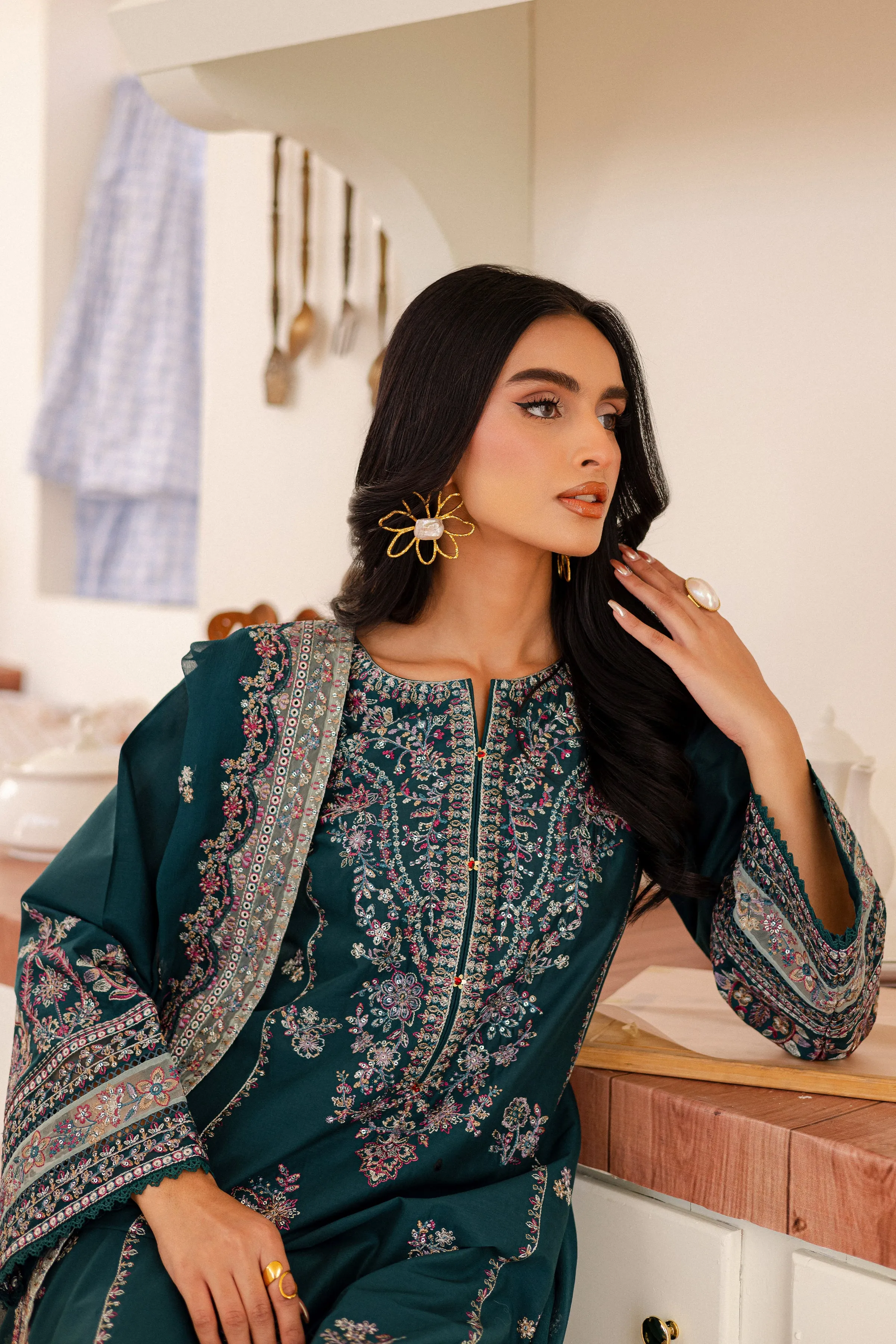Leal 3Pc - Embroidered Lawn Dress