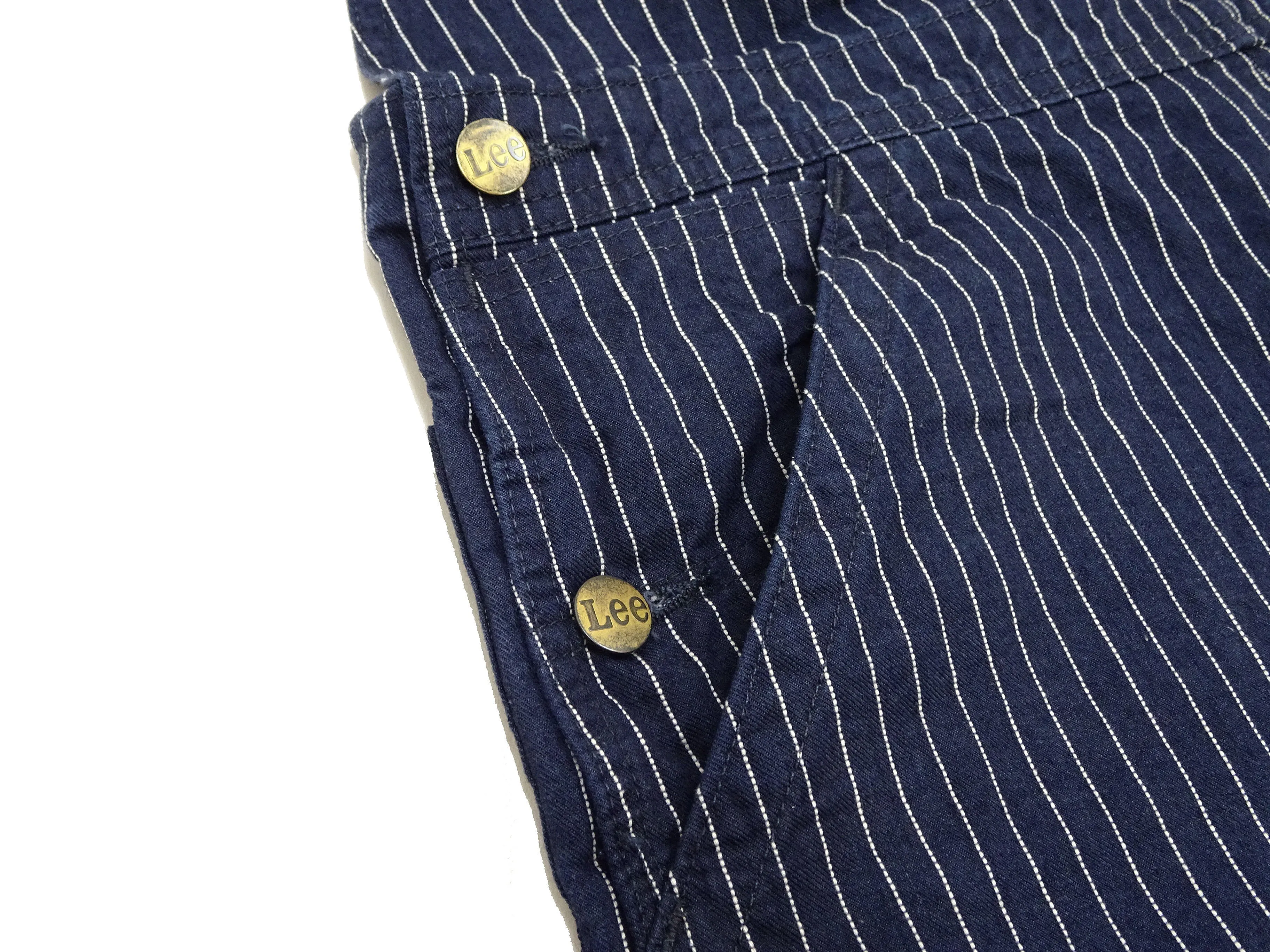 Lee Overalls Men's Casual Fashion Bib Overall High-Back LM7254 LM7254-2204 Indigo Twill with White Pinstripe Stitching