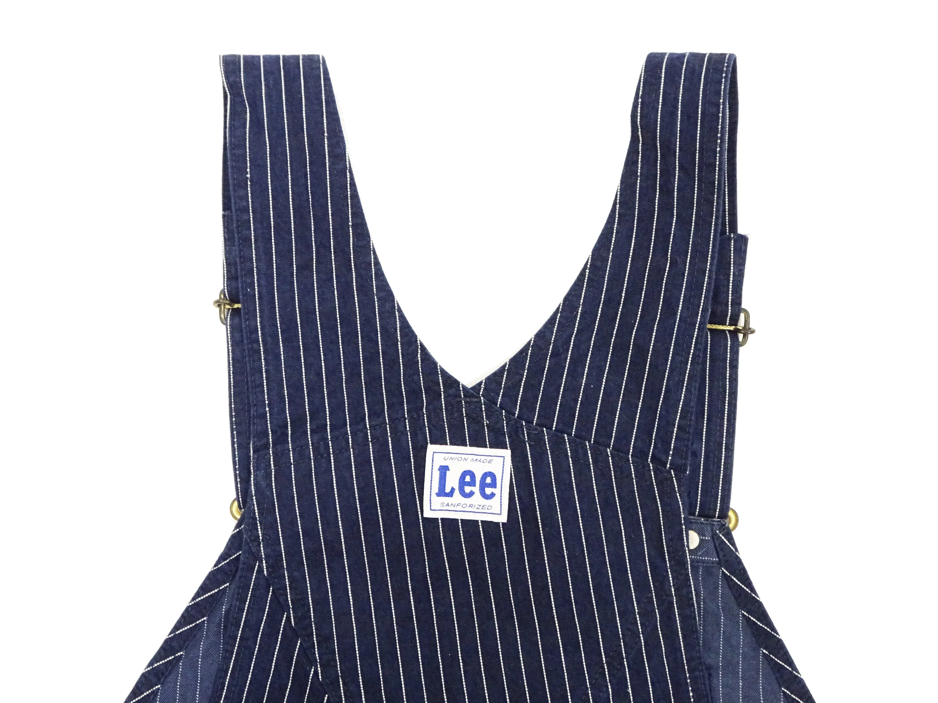 Lee Overalls Men's Casual Fashion Bib Overall High-Back LM7254 LM7254-2204 Indigo Twill with White Pinstripe Stitching