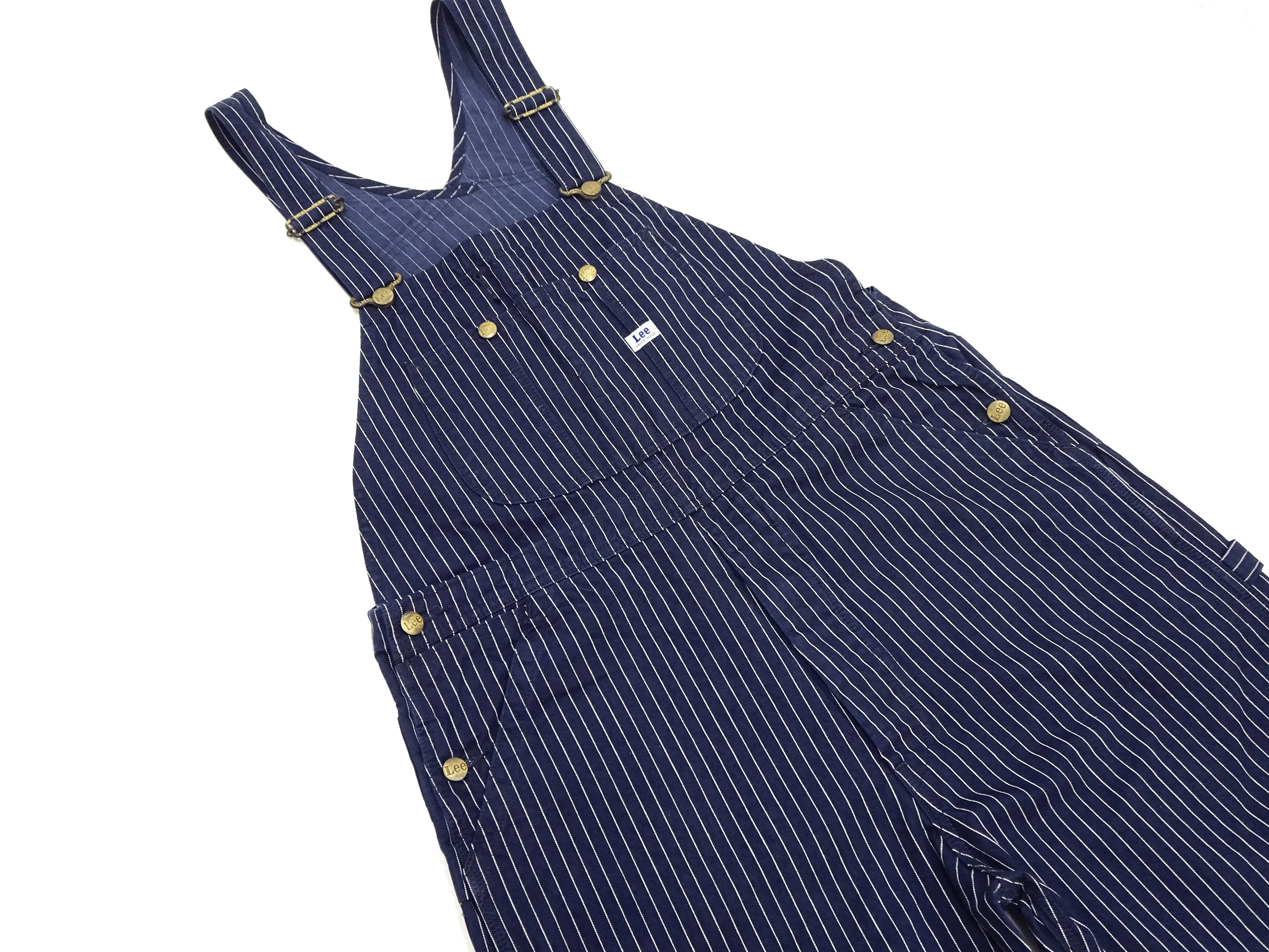 Lee Overalls Men's Casual Fashion Bib Overall High-Back LM7254 LM7254-2204 Indigo Twill with White Pinstripe Stitching