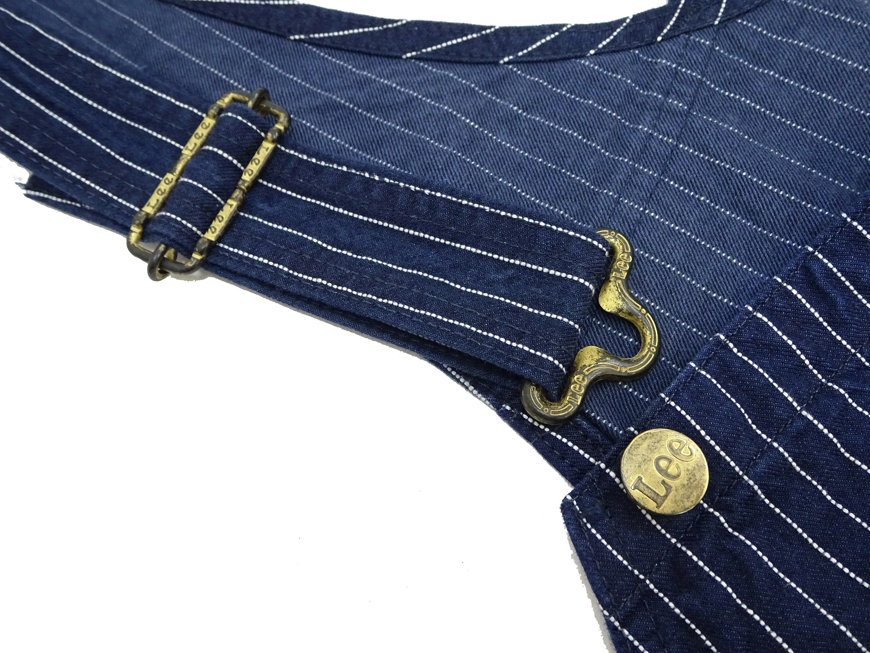 Lee Overalls Men's Casual Fashion Bib Overall High-Back LM7254 LM7254-2204 Indigo Twill with White Pinstripe Stitching
