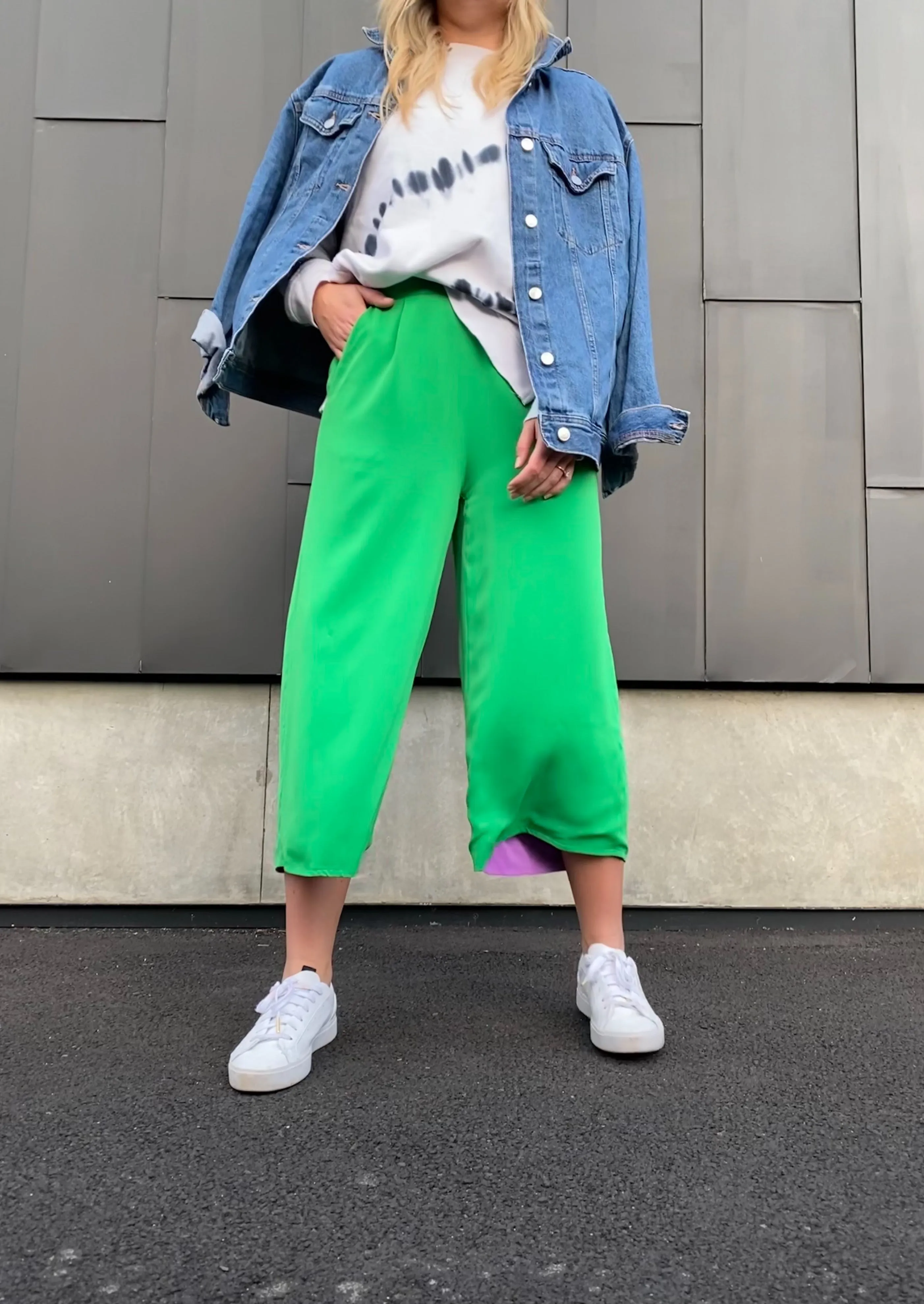 Lilac and Lime Culotte Pants