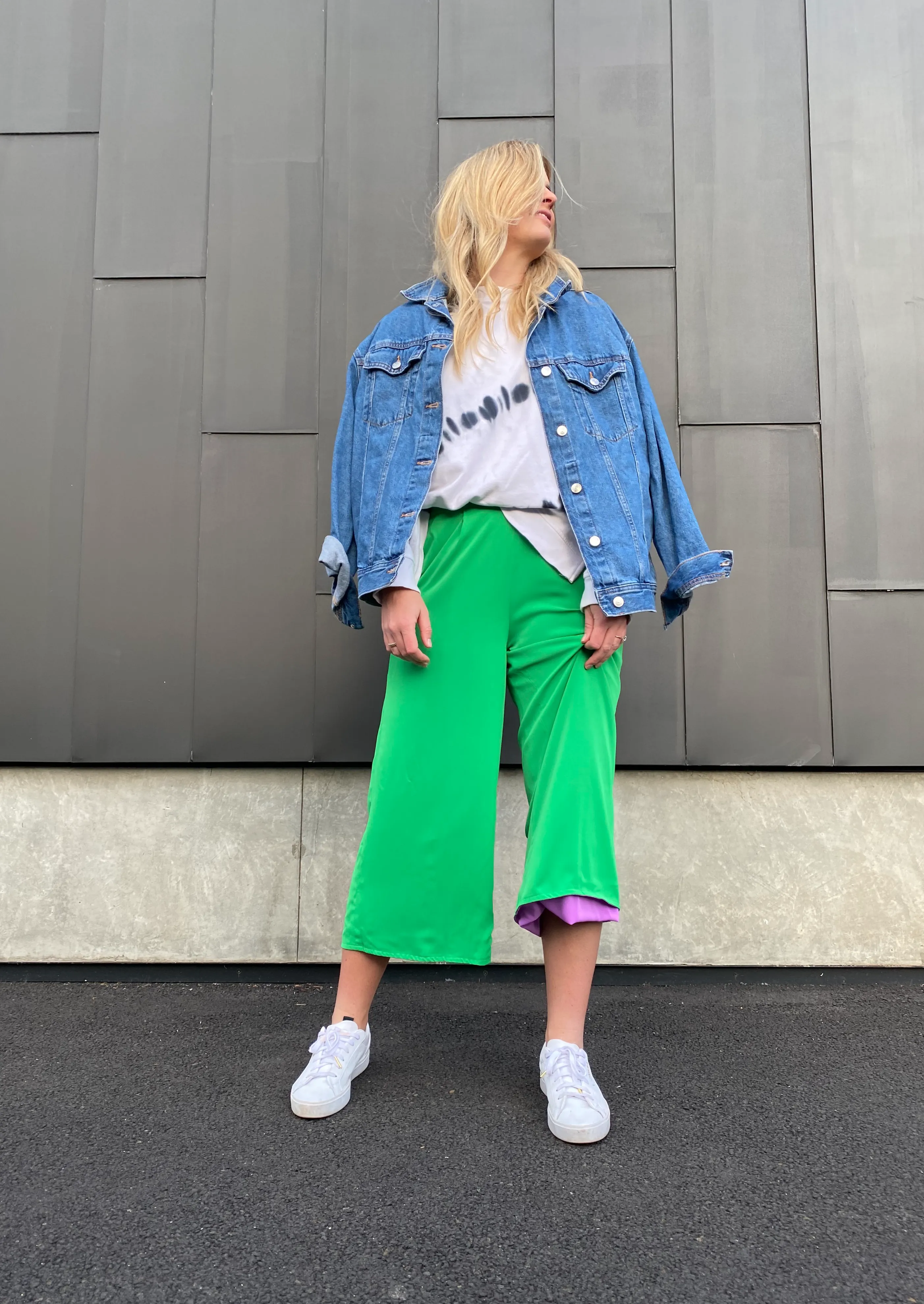 Lilac and Lime Culotte Pants