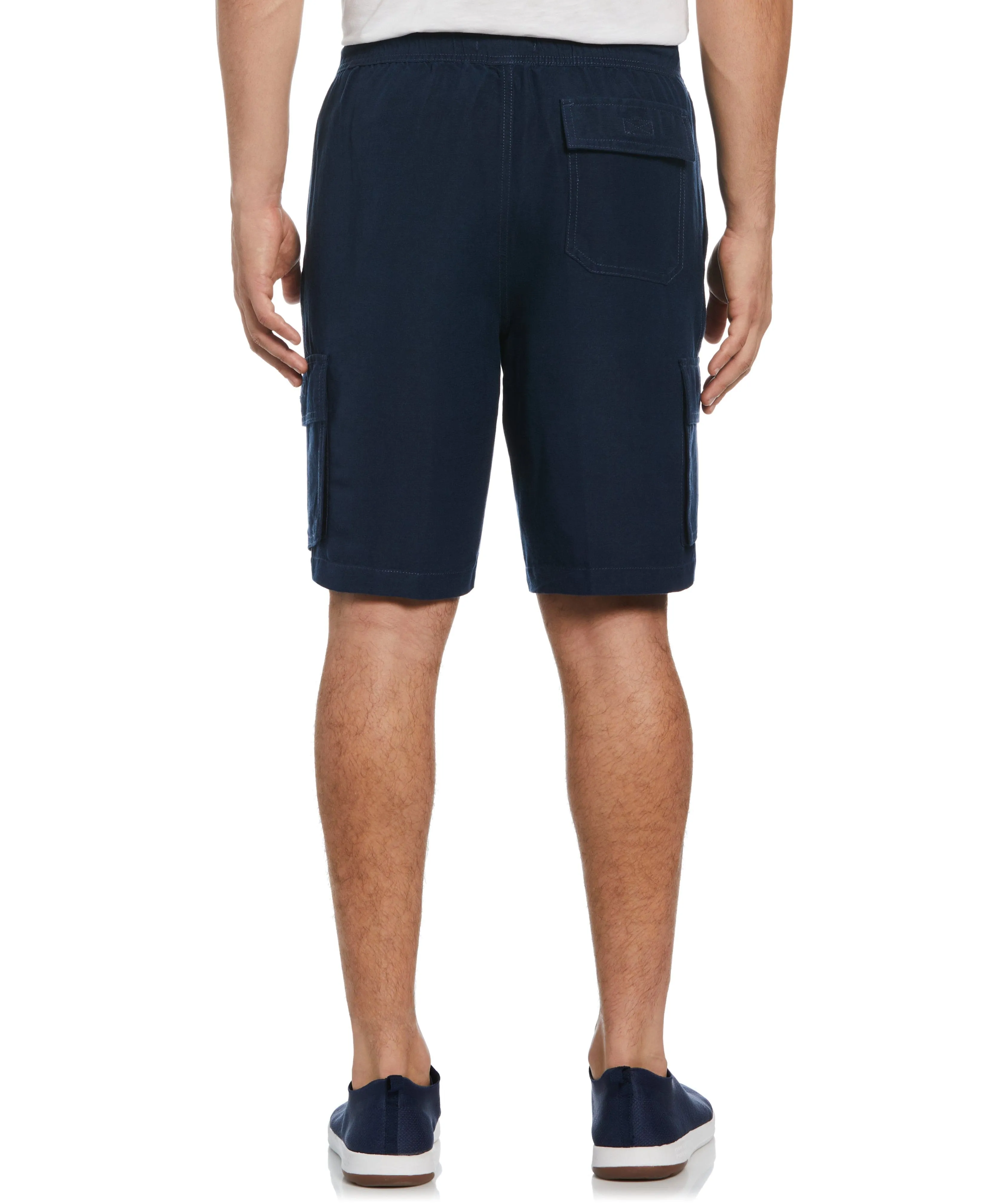 Linen Blend Pull-On Cargo Shorts