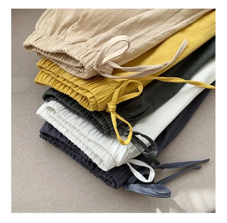 Linen Breeze™ | Women's High-Waisted Casual Shorts | Lightweight Cotton, Gym & Workout Ready, Comfortable Fit
