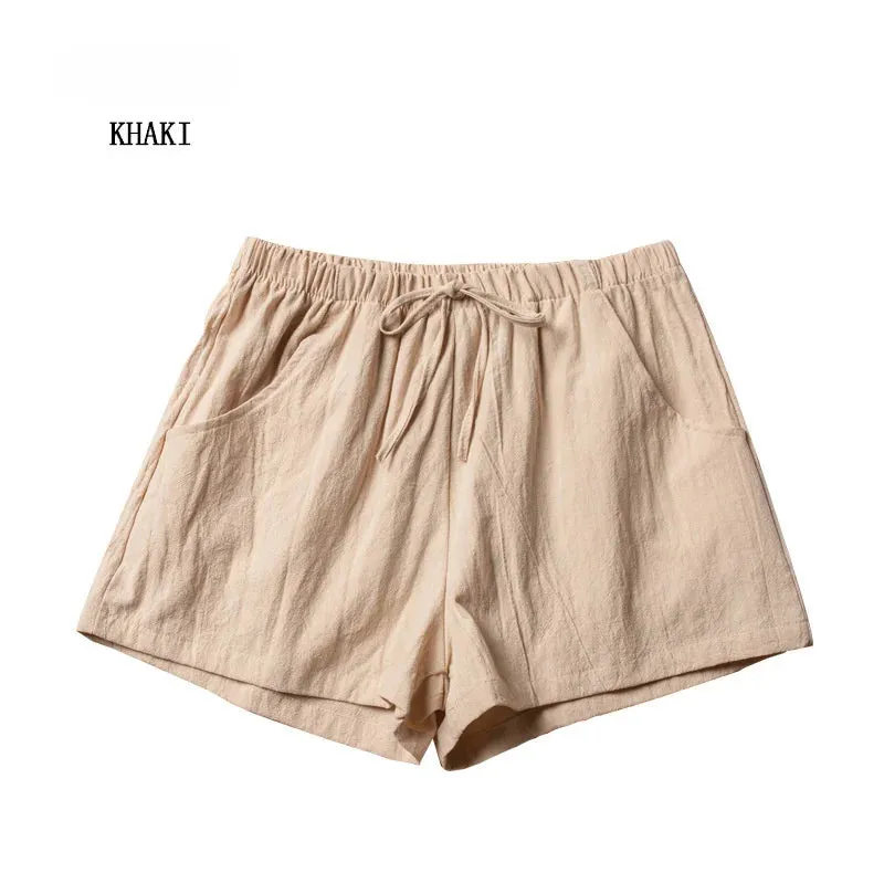 Linen Breeze™ | Women's High-Waisted Casual Shorts | Lightweight Cotton, Gym & Workout Ready, Comfortable Fit
