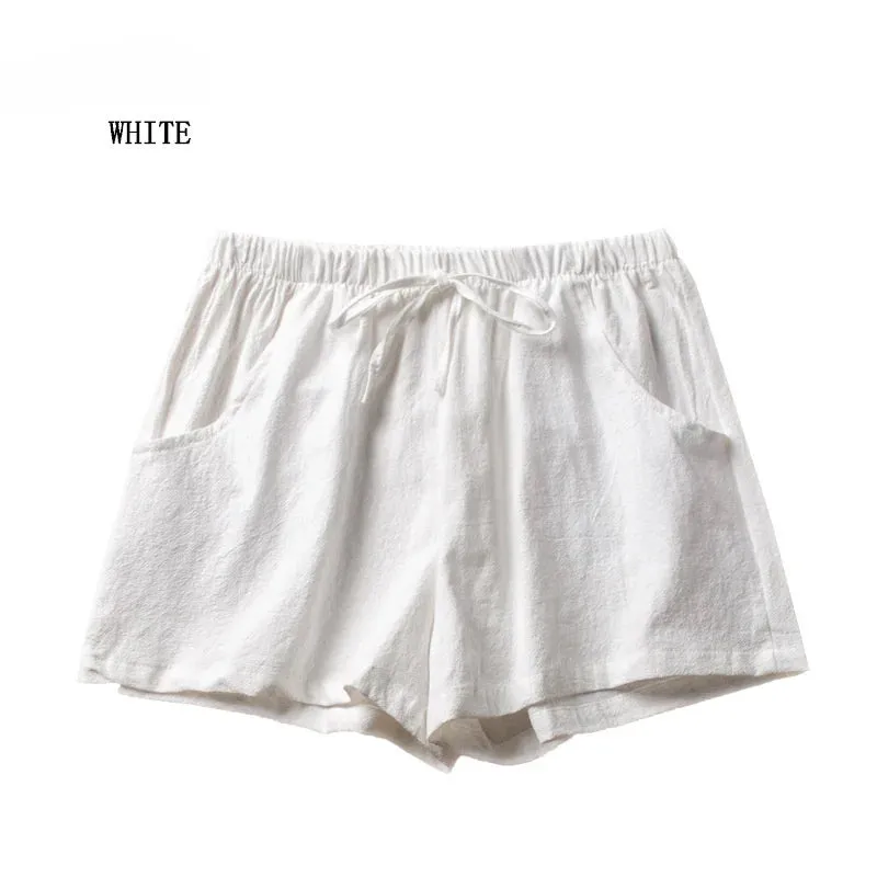 Linen Breeze™ | Women's High-Waisted Casual Shorts | Lightweight Cotton, Gym & Workout Ready, Comfortable Fit