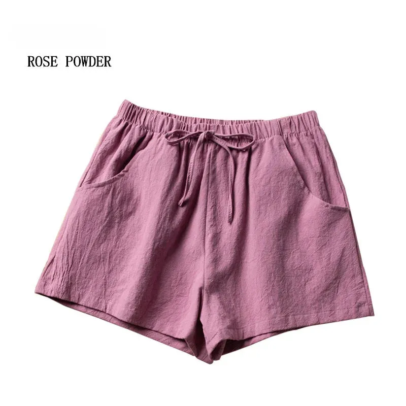 Linen Breeze™ | Women's High-Waisted Casual Shorts | Lightweight Cotton, Gym & Workout Ready, Comfortable Fit