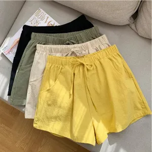 Linen Breeze™ | Women's High-Waisted Casual Shorts | Lightweight Cotton, Gym & Workout Ready, Comfortable Fit