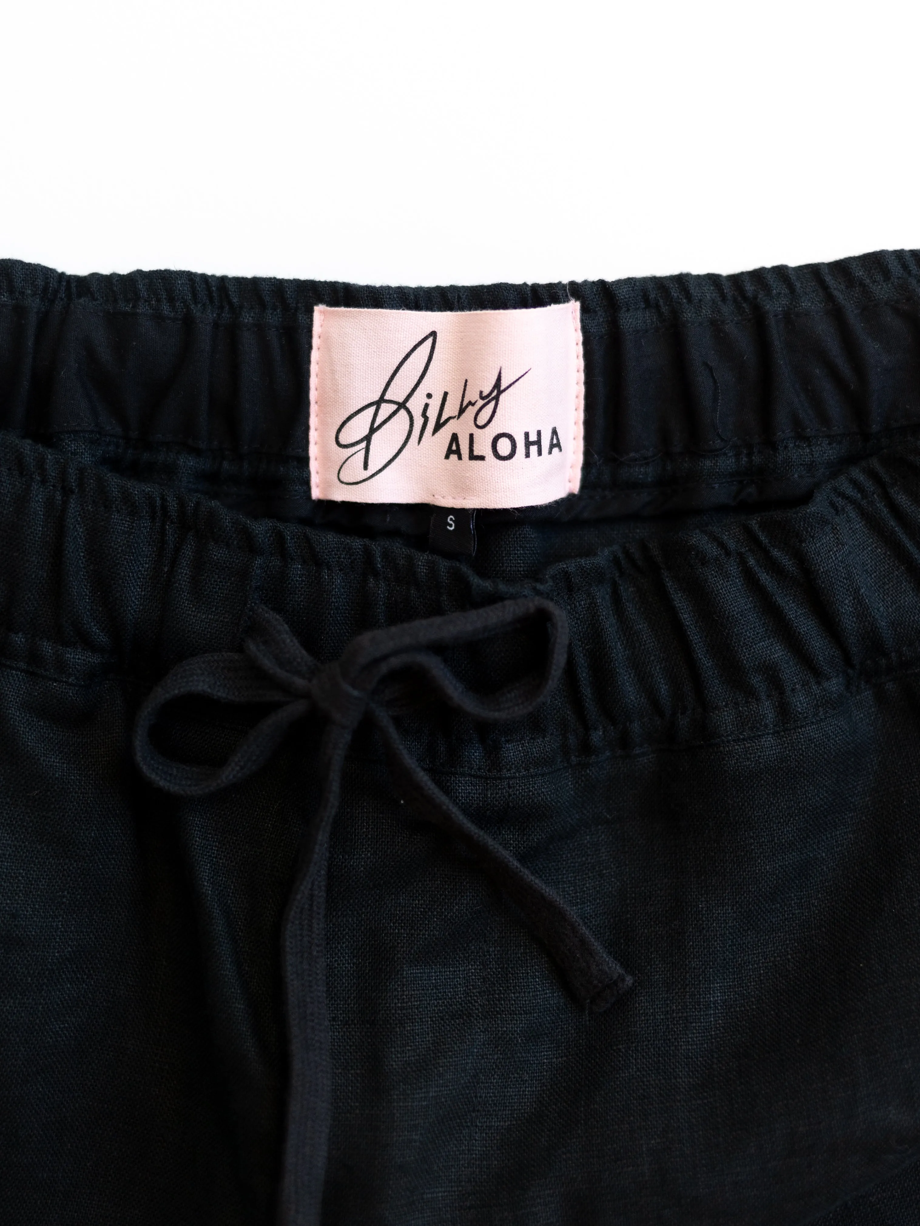 Linen Lounge Shorts - Black
