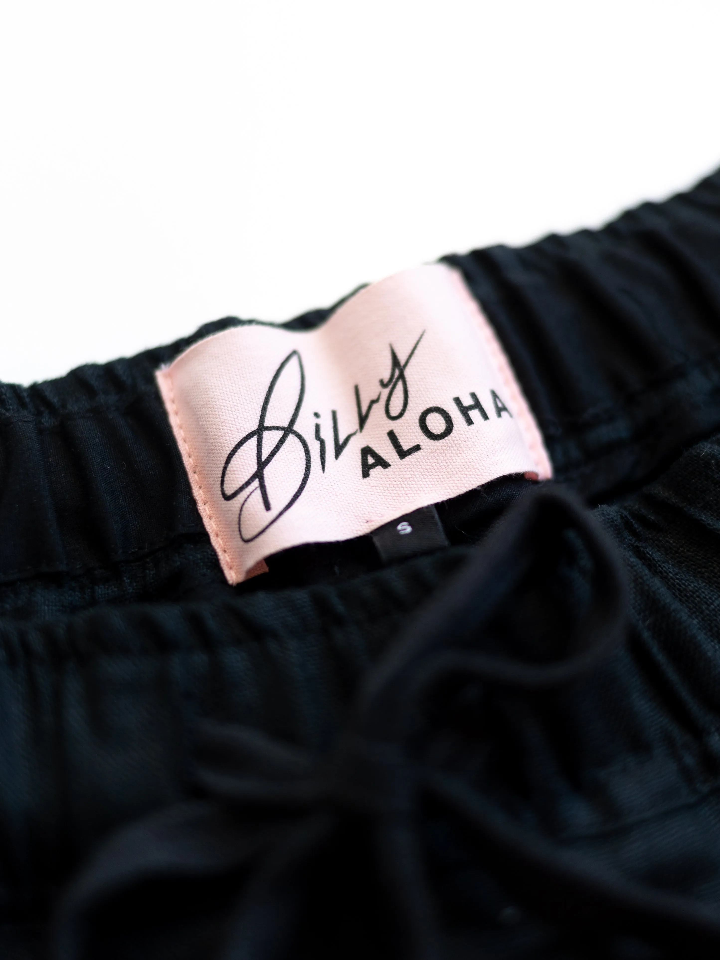 Linen Lounge Shorts - Black