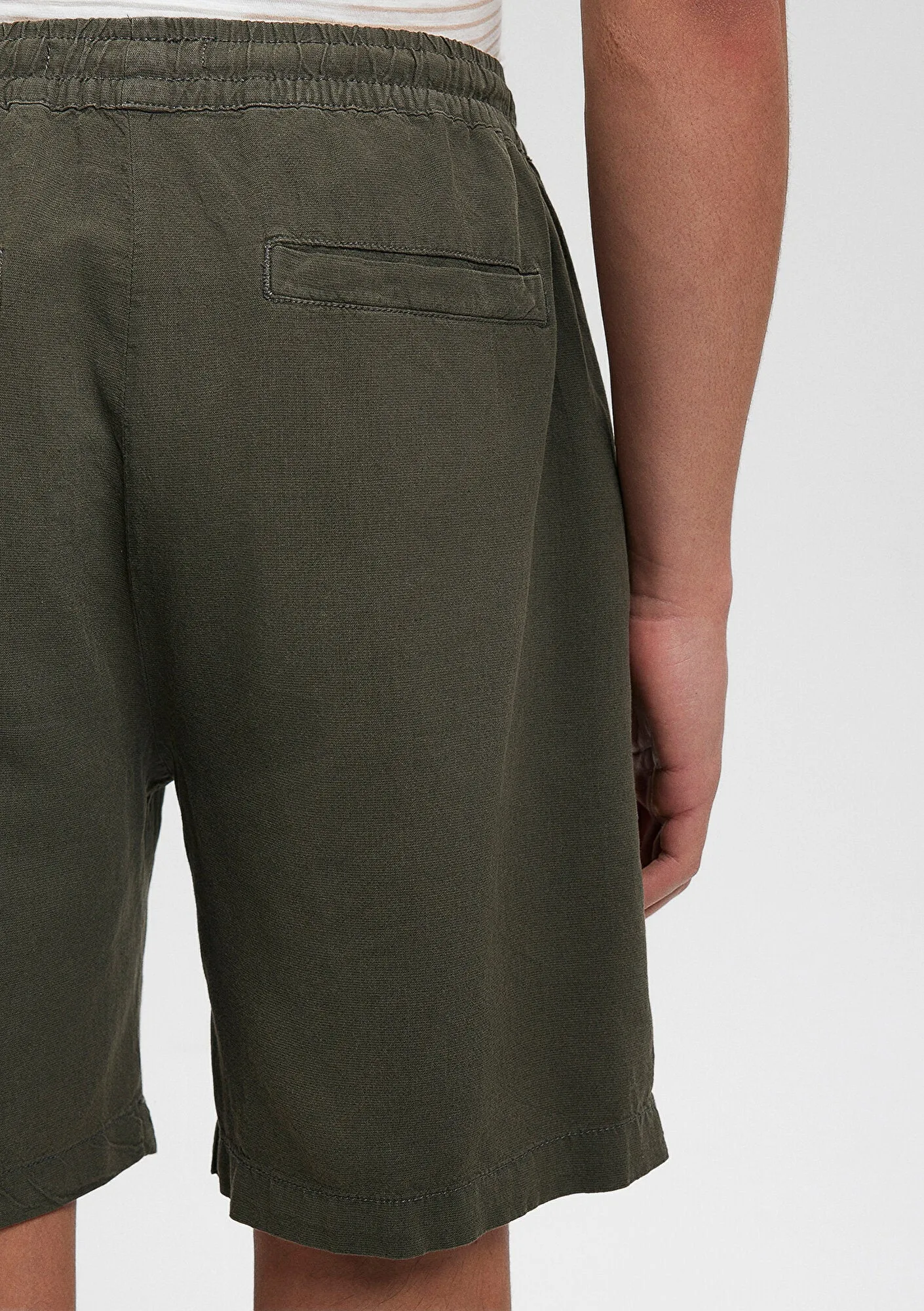 Linen Mix Black Shorts