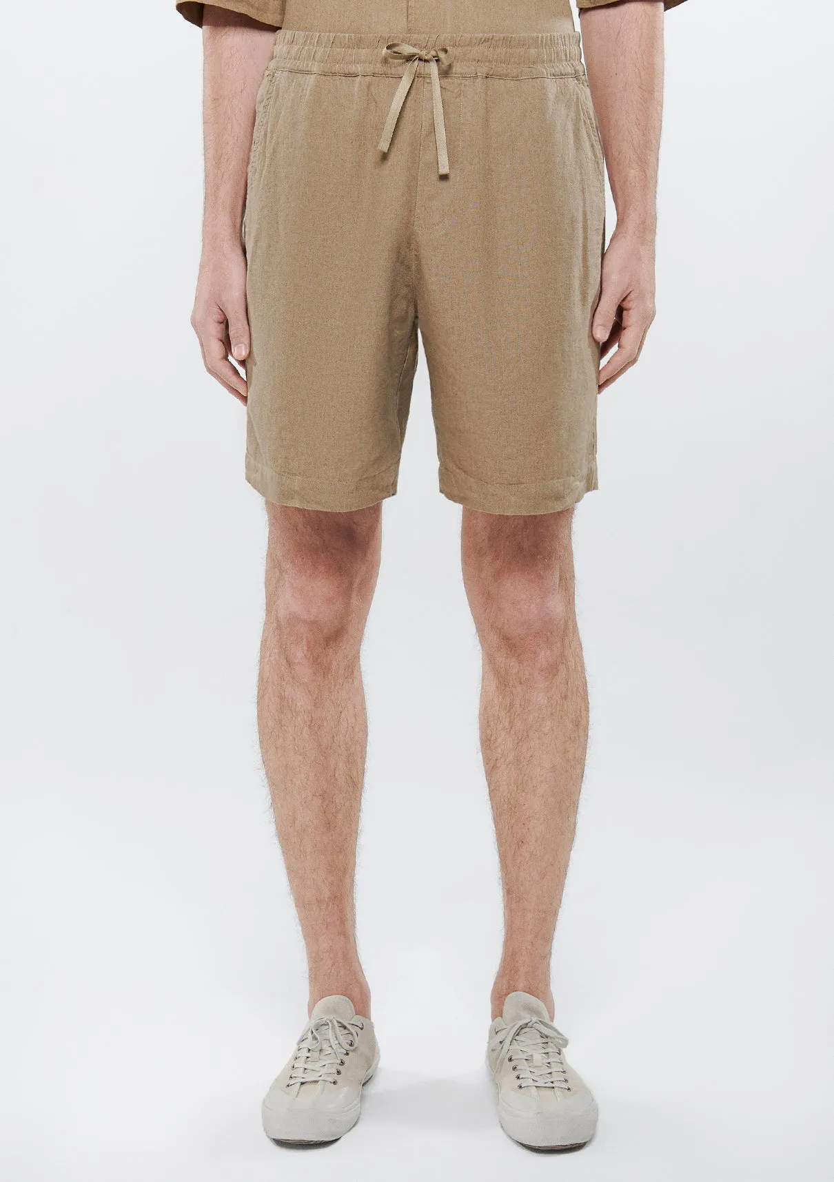 Linen Mix Brown Shorts