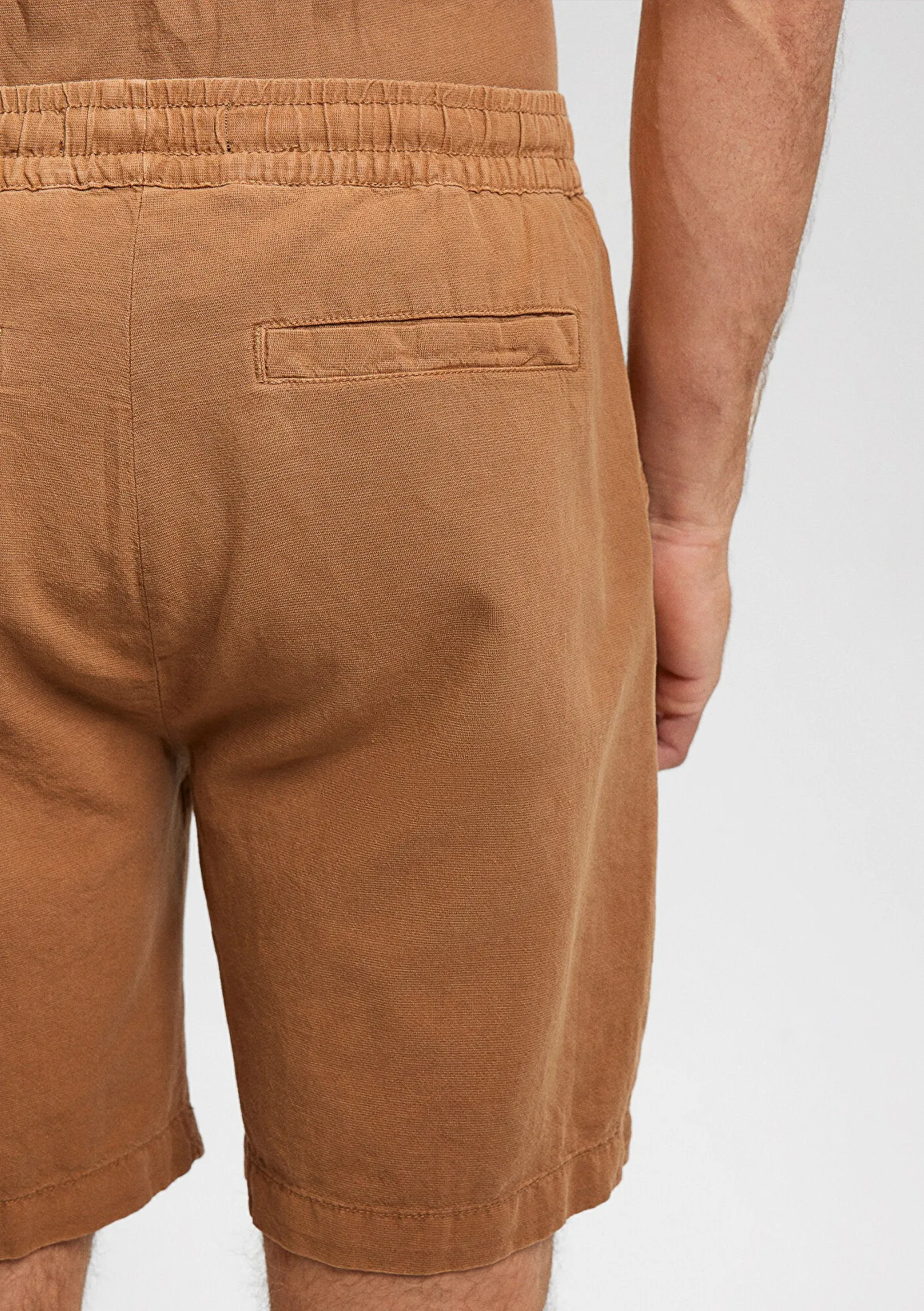 Linen Mix Brown Shorts
