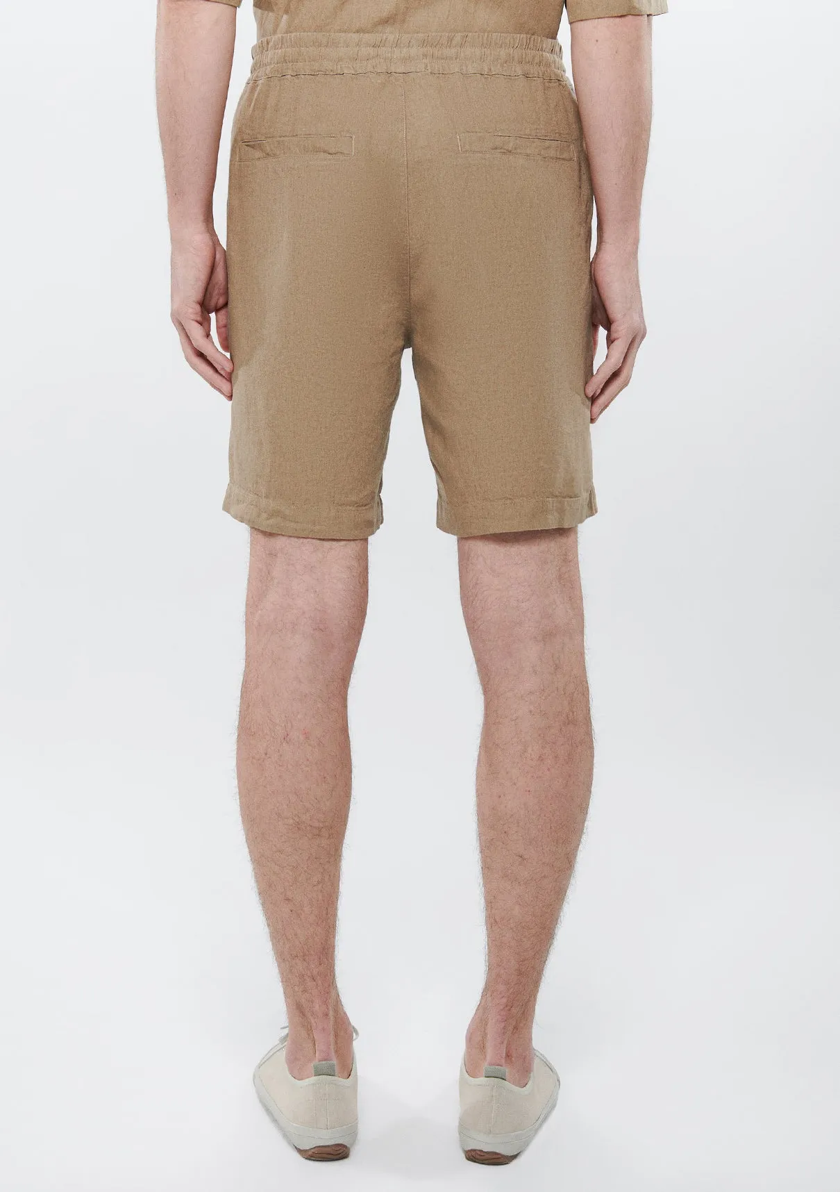 Linen Mix Brown Shorts