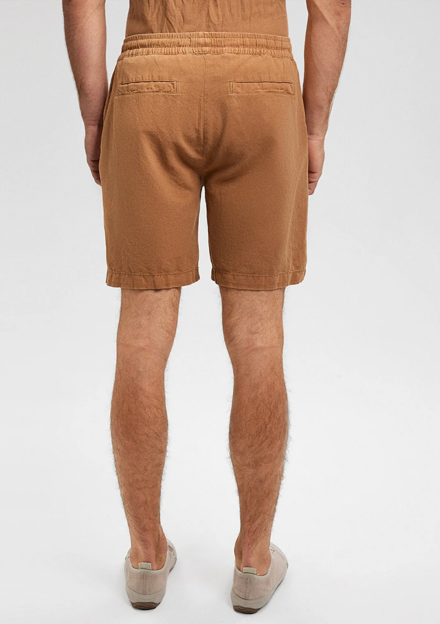 Linen Mix Brown Shorts