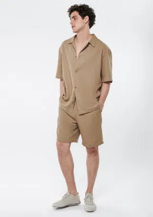Linen Mix Brown Shorts