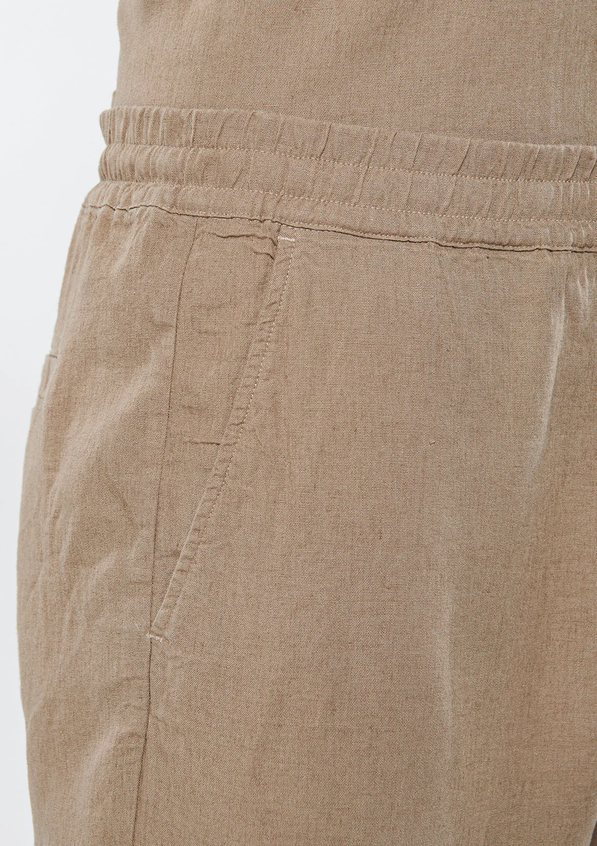 Linen Mix Brown Shorts