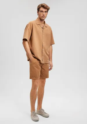 Linen Mix Brown Shorts