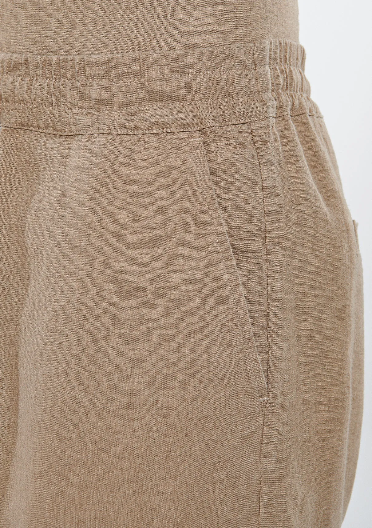Linen Mix Brown Shorts