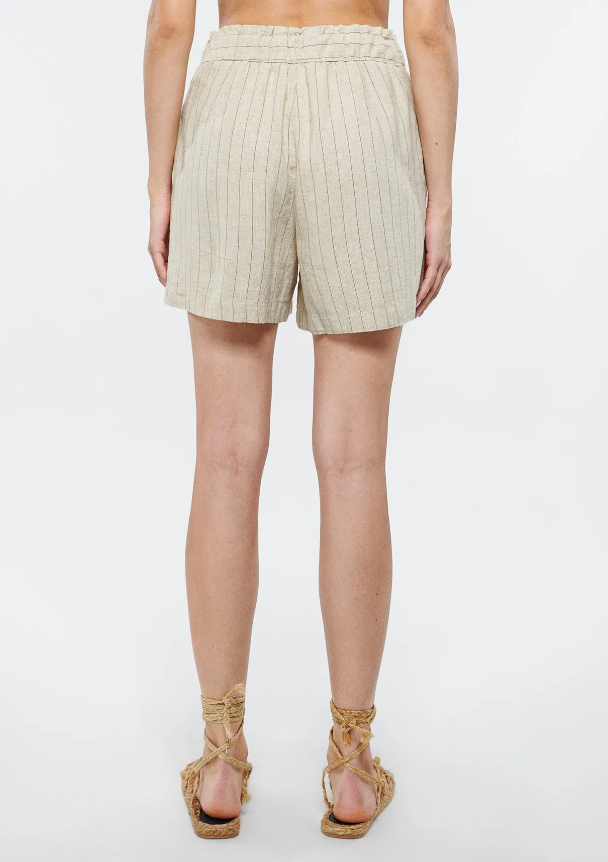 Linen Mix Striped Shorts