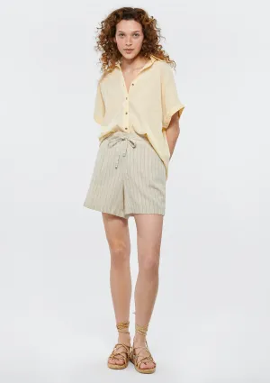 Linen Mix Striped Shorts