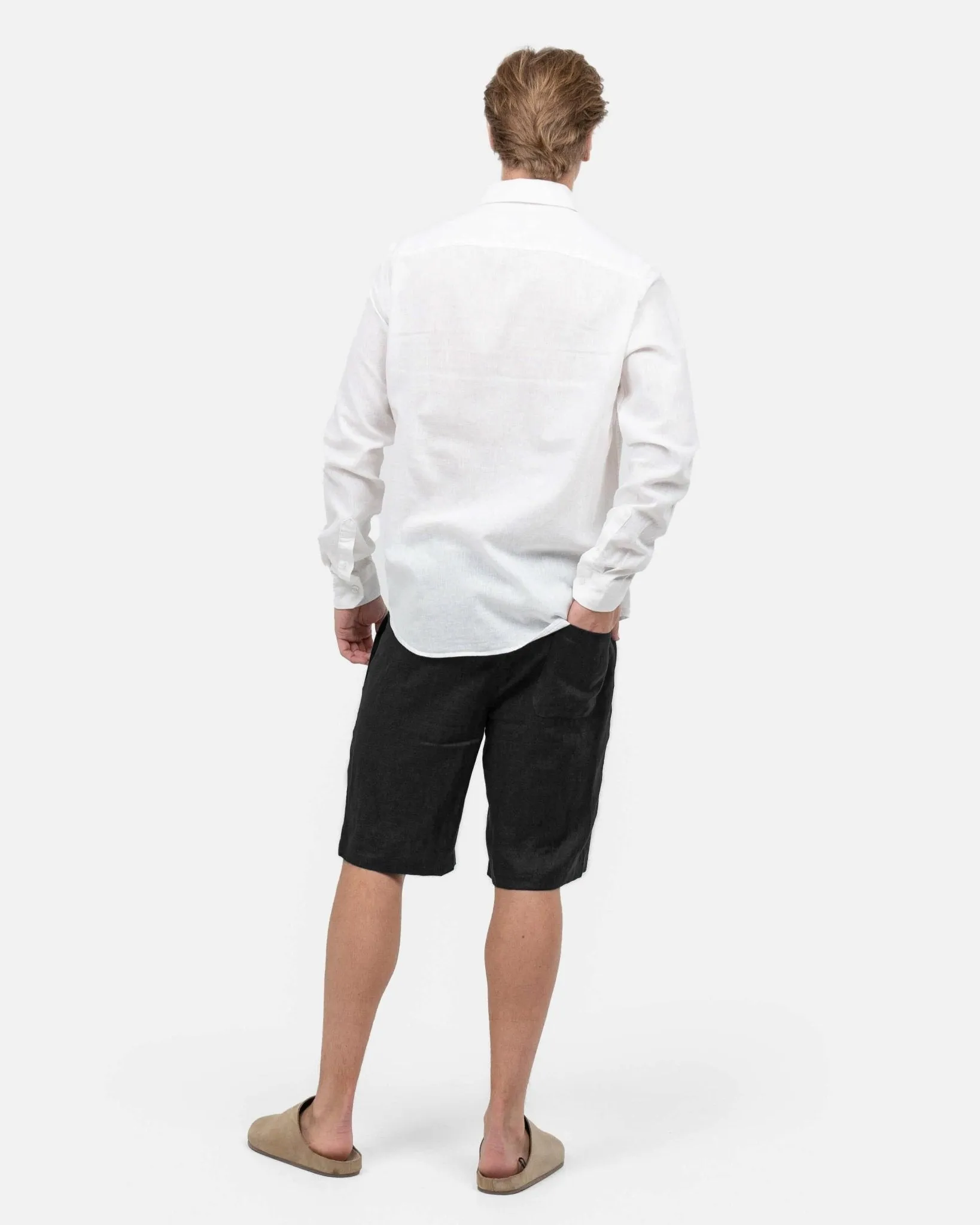 Linen Shorts Black