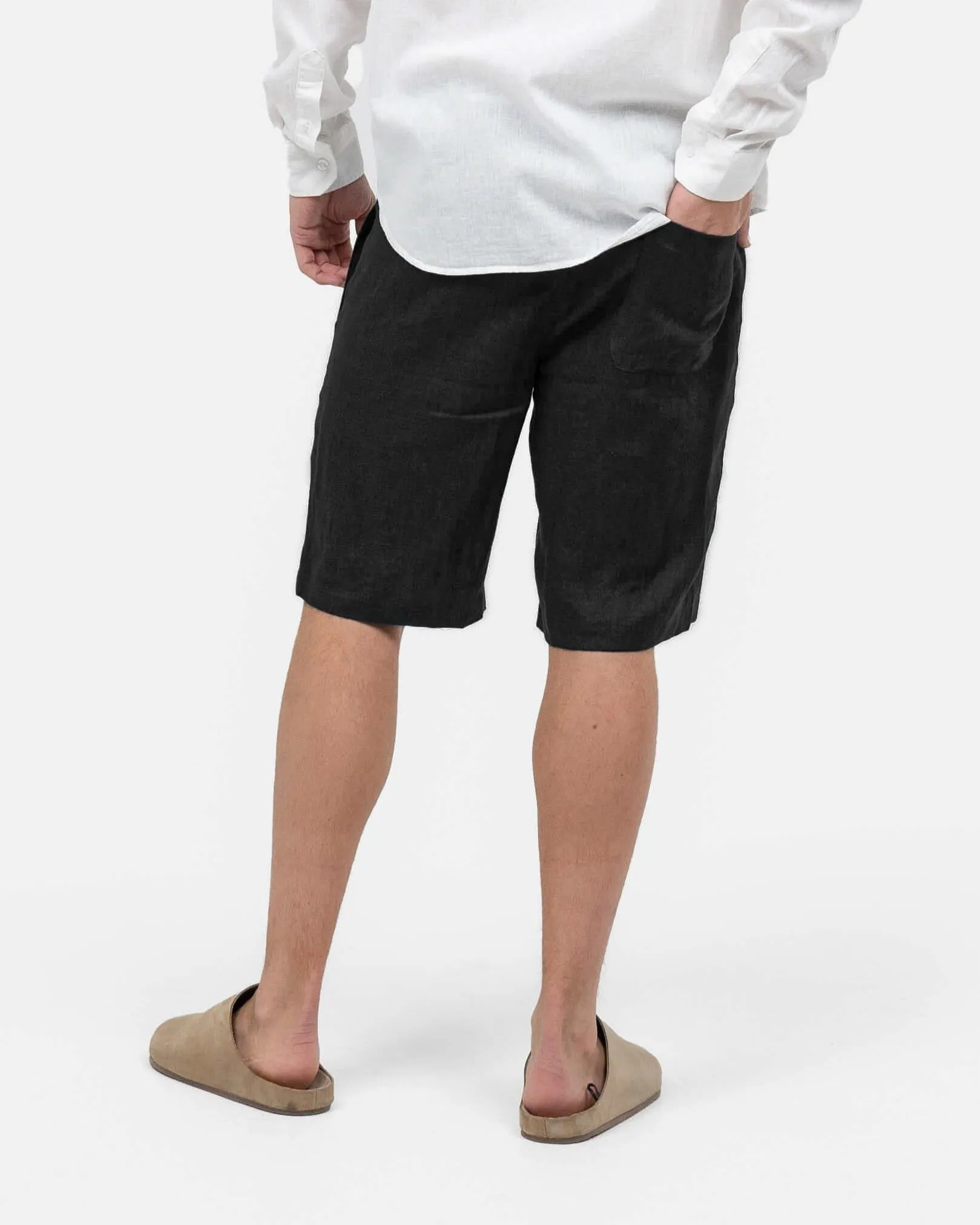 Linen Shorts Black