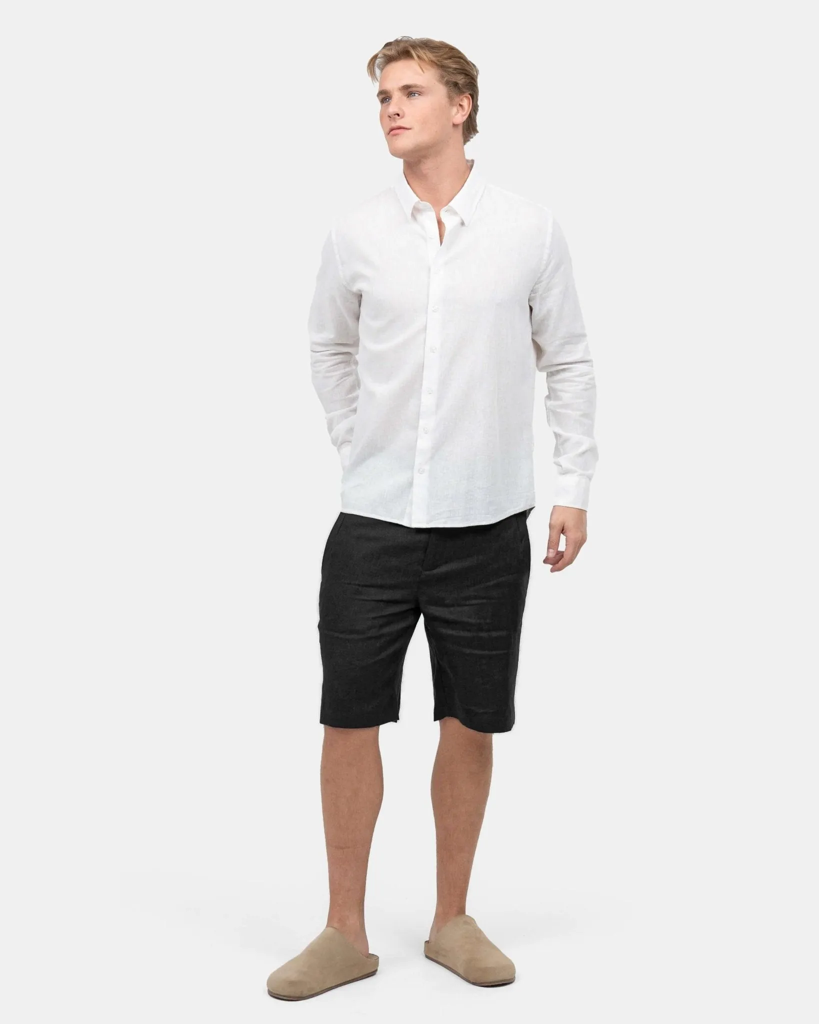 Linen Shorts Black