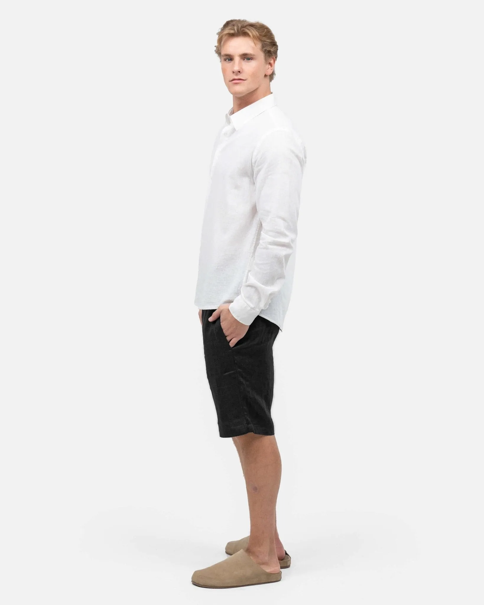 Linen Shorts Black