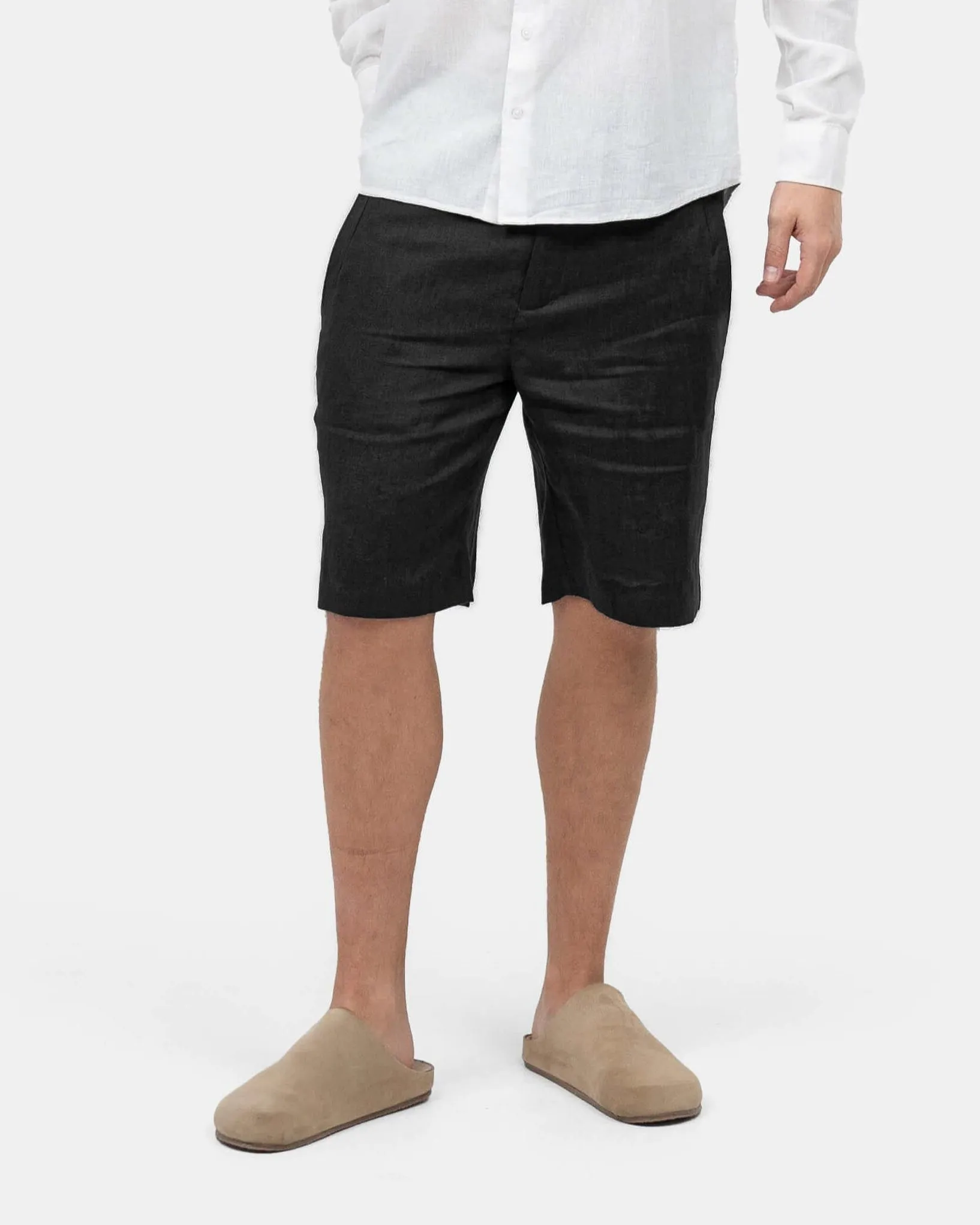 Linen Shorts Black