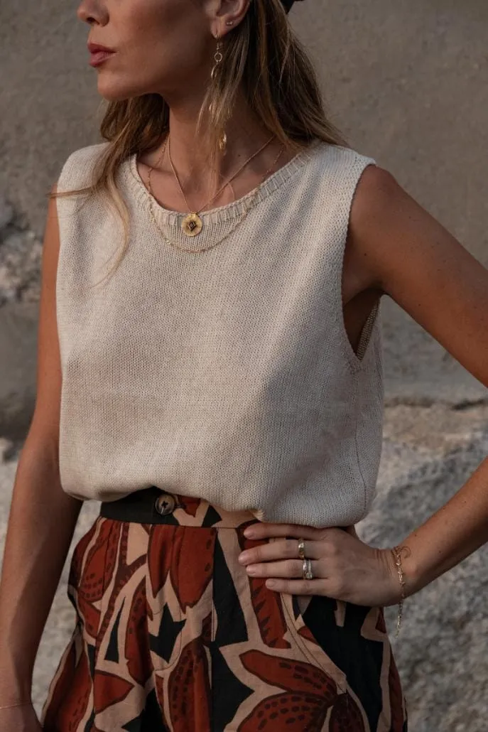 LITTLE LIES Spring Tank - Natural