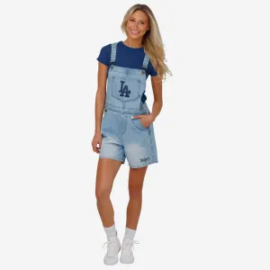 Los Angeles Dodgers Womens Big Logo Denim Bib Shortalls