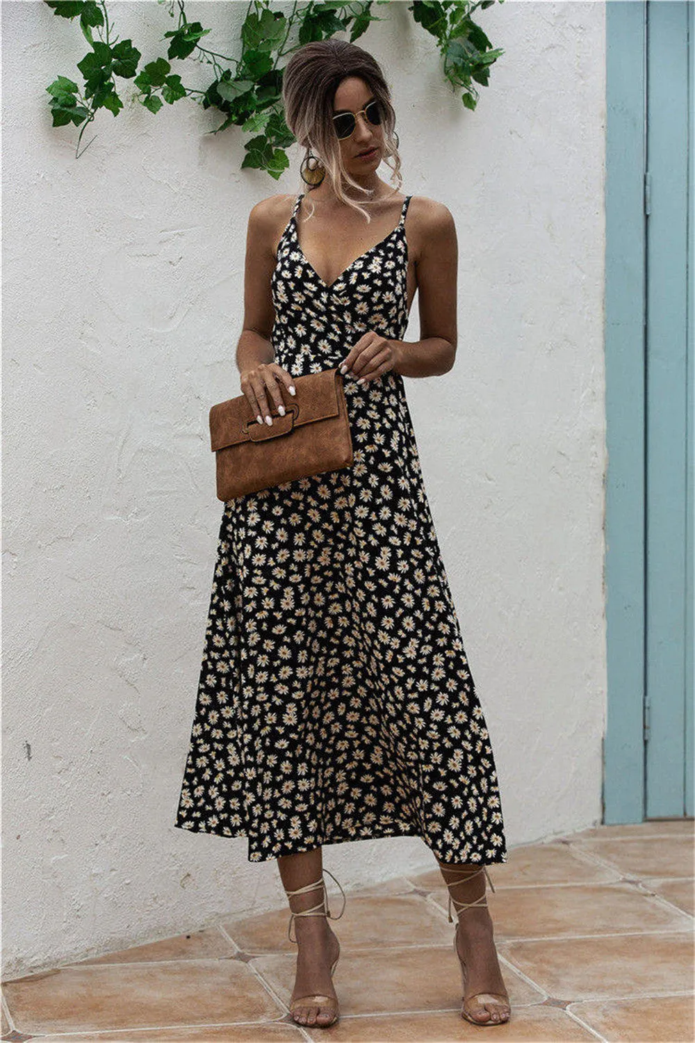 Madeliefjesprint Surplice Midi Cami Jurk