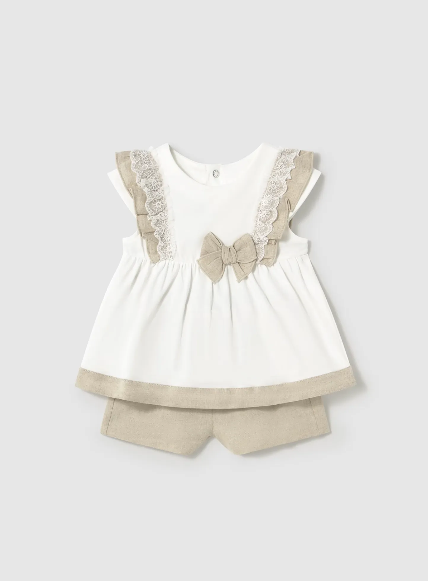 Mayoral Baby Shorts and Blouse Set - Linen