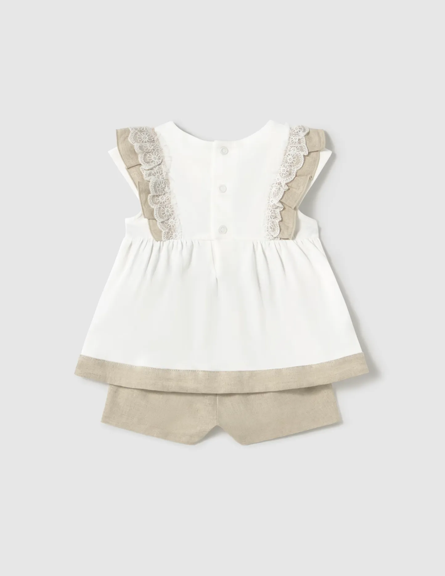 Mayoral Baby Shorts and Blouse Set - Linen