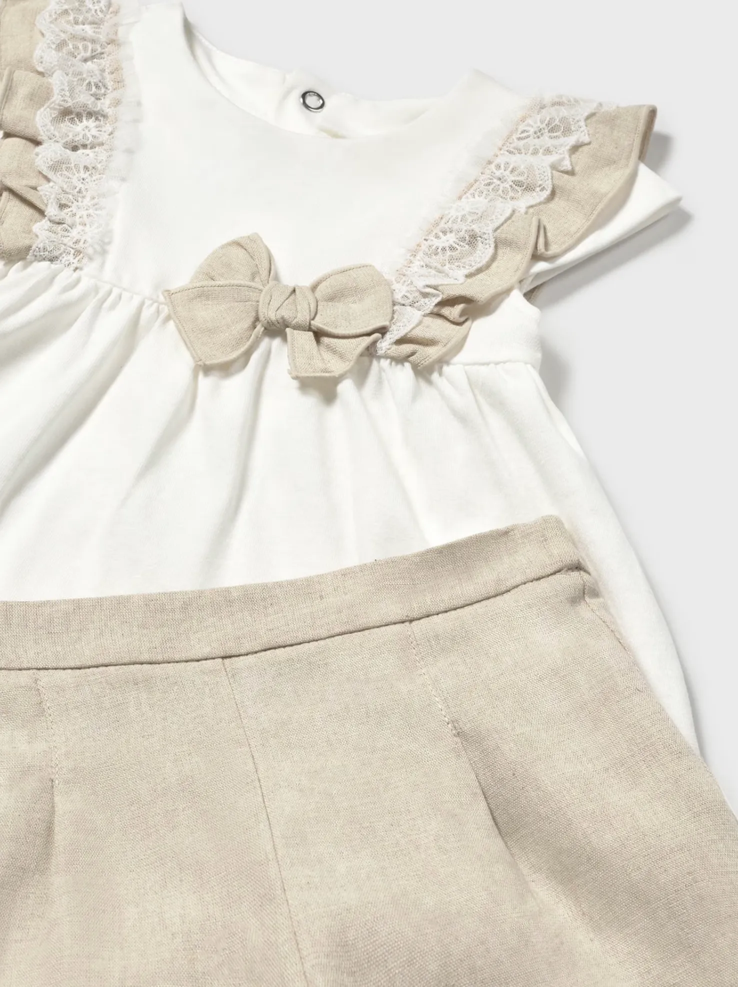 Mayoral Baby Shorts and Blouse Set - Linen