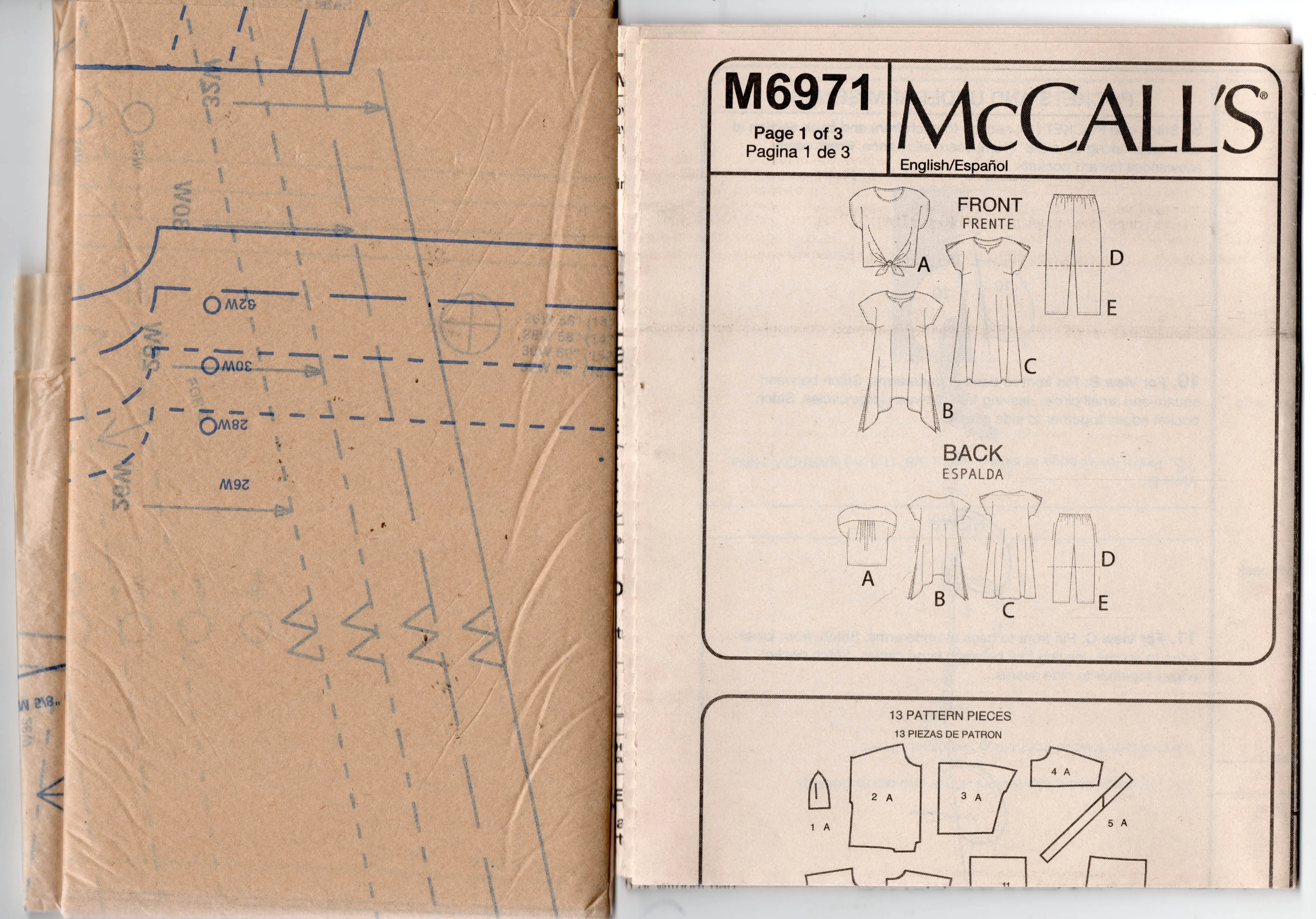 McCall's 6971 Womens EASY Plus Size Pullover Top Tunic Dress Shorts & Pants Sewing Pattern Sizes 18 - 24 or 26 - 32 UNCUT Factory Folded