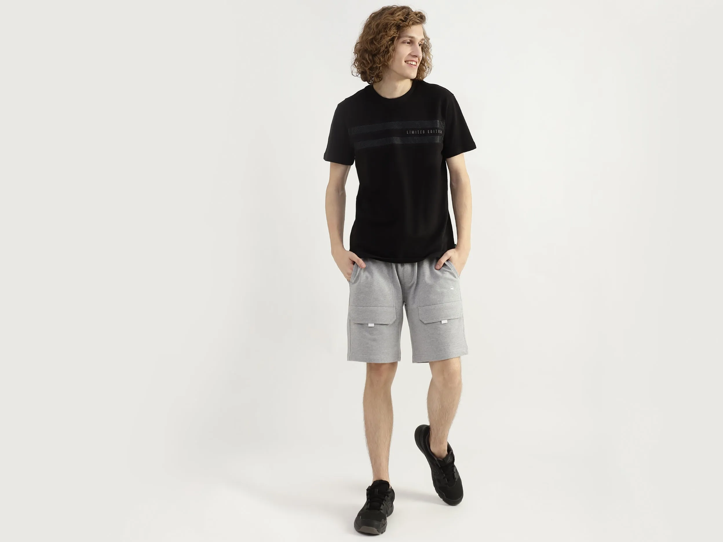 Men Solid Regular Fit Shorts