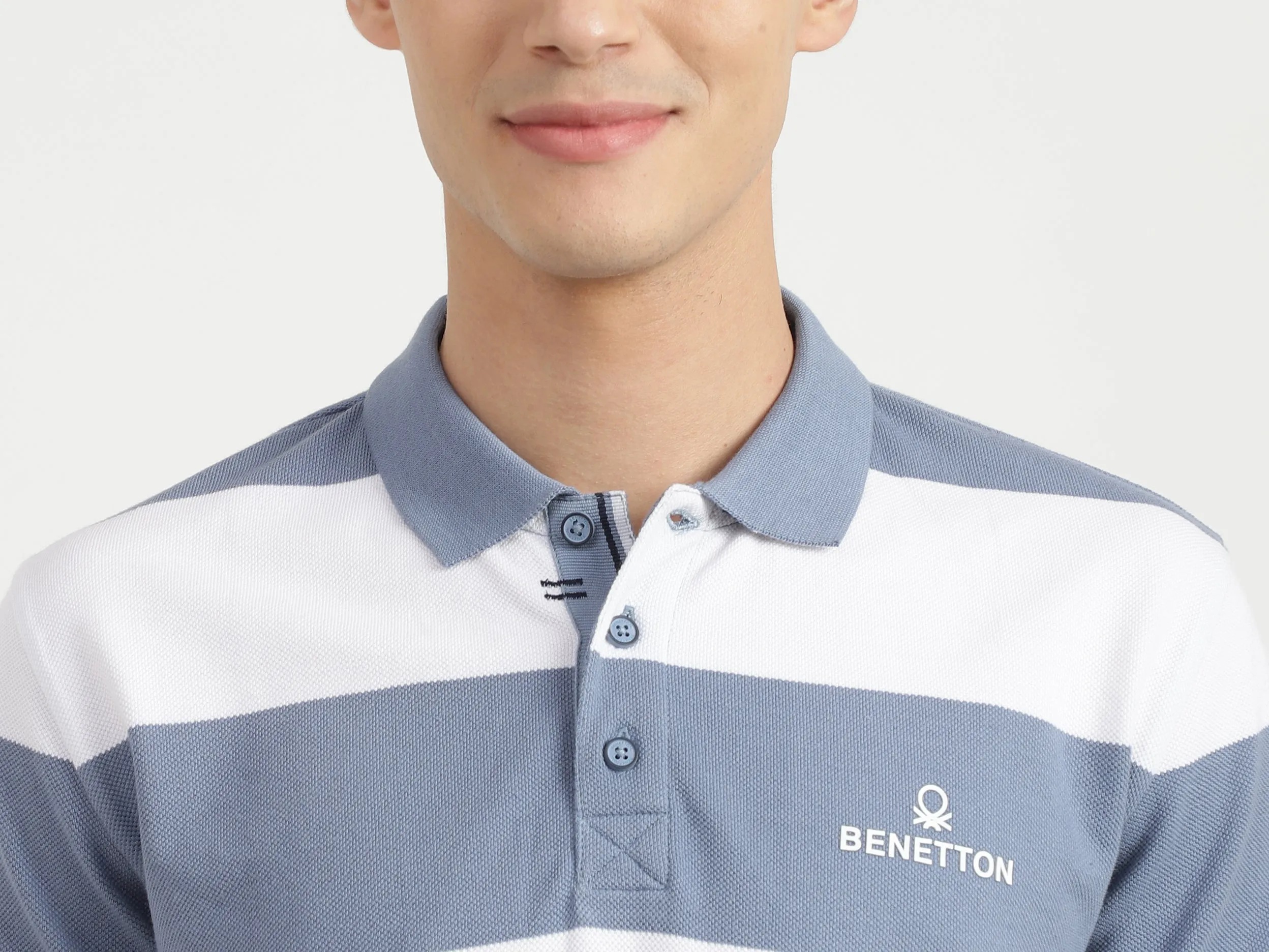 Men Stripe Polo Neck Polo T-Shirt