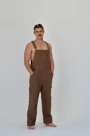 Mens Canvas Overalls Walnut