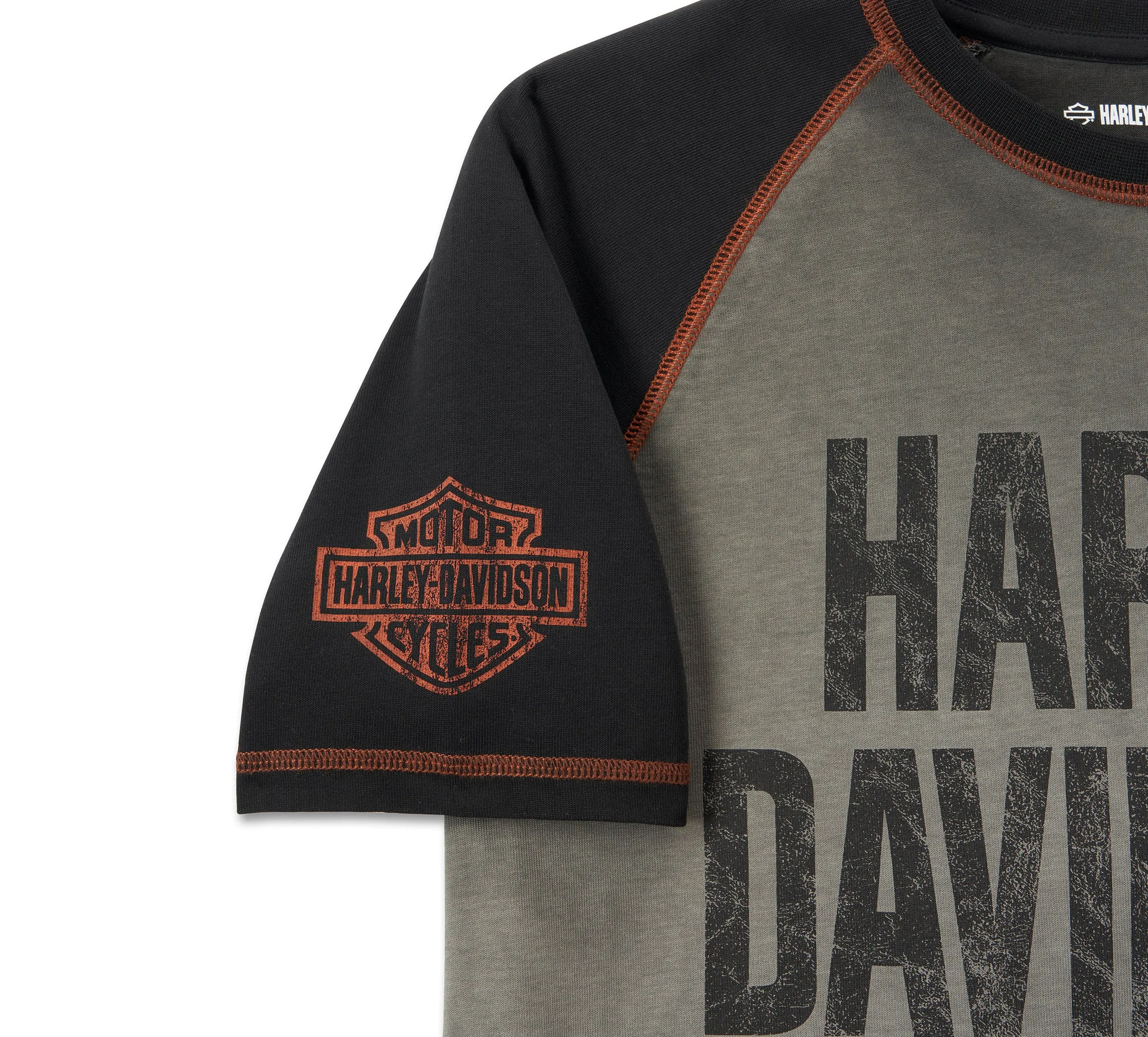 Men's Iron Bar Raglan Tee - Colorblocked - Harley Black