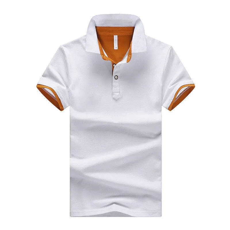 Mens Polo Shirts solid male breathable shirts 95%cotton slim Short Sleeve polos camisa polo homme plus size 3XL 4XL
