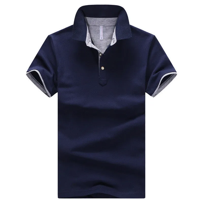 Mens Polo Shirts solid male breathable shirts 95%cotton slim Short Sleeve polos camisa polo homme plus size 3XL 4XL