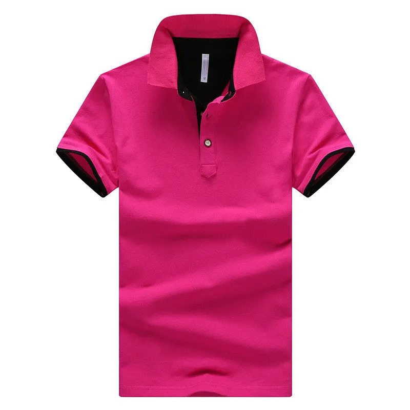 Mens Polo Shirts solid male breathable shirts 95%cotton slim Short Sleeve polos camisa polo homme plus size 3XL 4XL