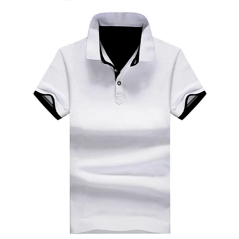 Mens Polo Shirts solid male breathable shirts 95%cotton slim Short Sleeve polos camisa polo homme plus size 3XL 4XL