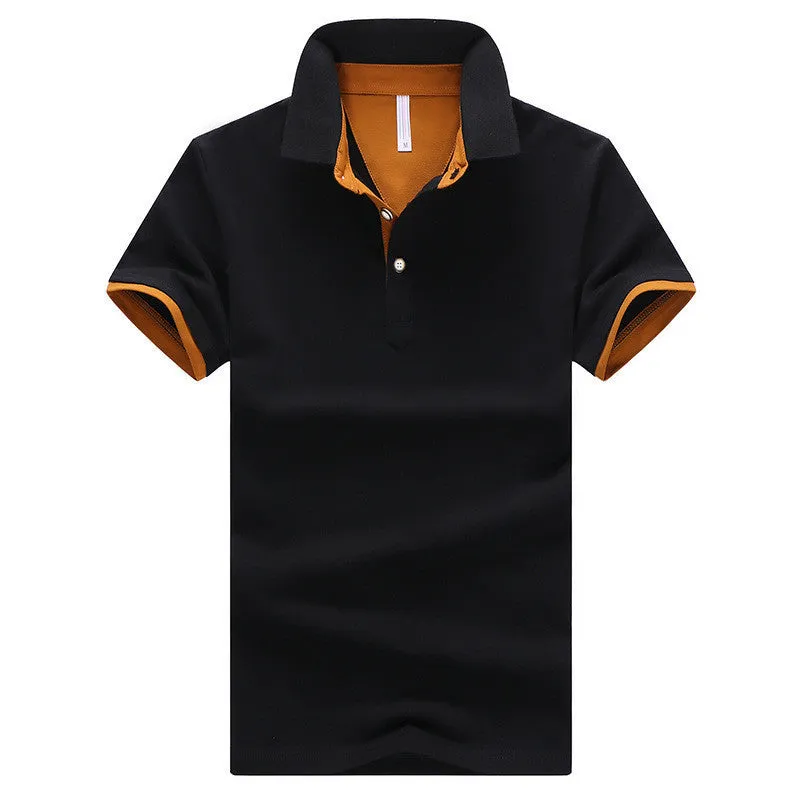 Mens Polo Shirts solid male breathable shirts 95%cotton slim Short Sleeve polos camisa polo homme plus size 3XL 4XL